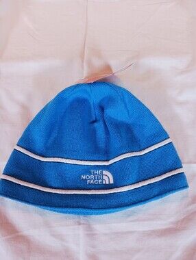 The North Face Youth Blue Logo Beanie NWT
